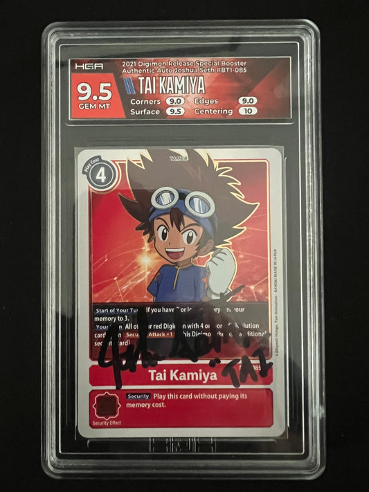 Authenticated Autographed Trading Card: Digimon Tai Kamiya - Red