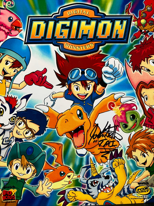 Autographed 8x10: Digimon - Tai & Cast